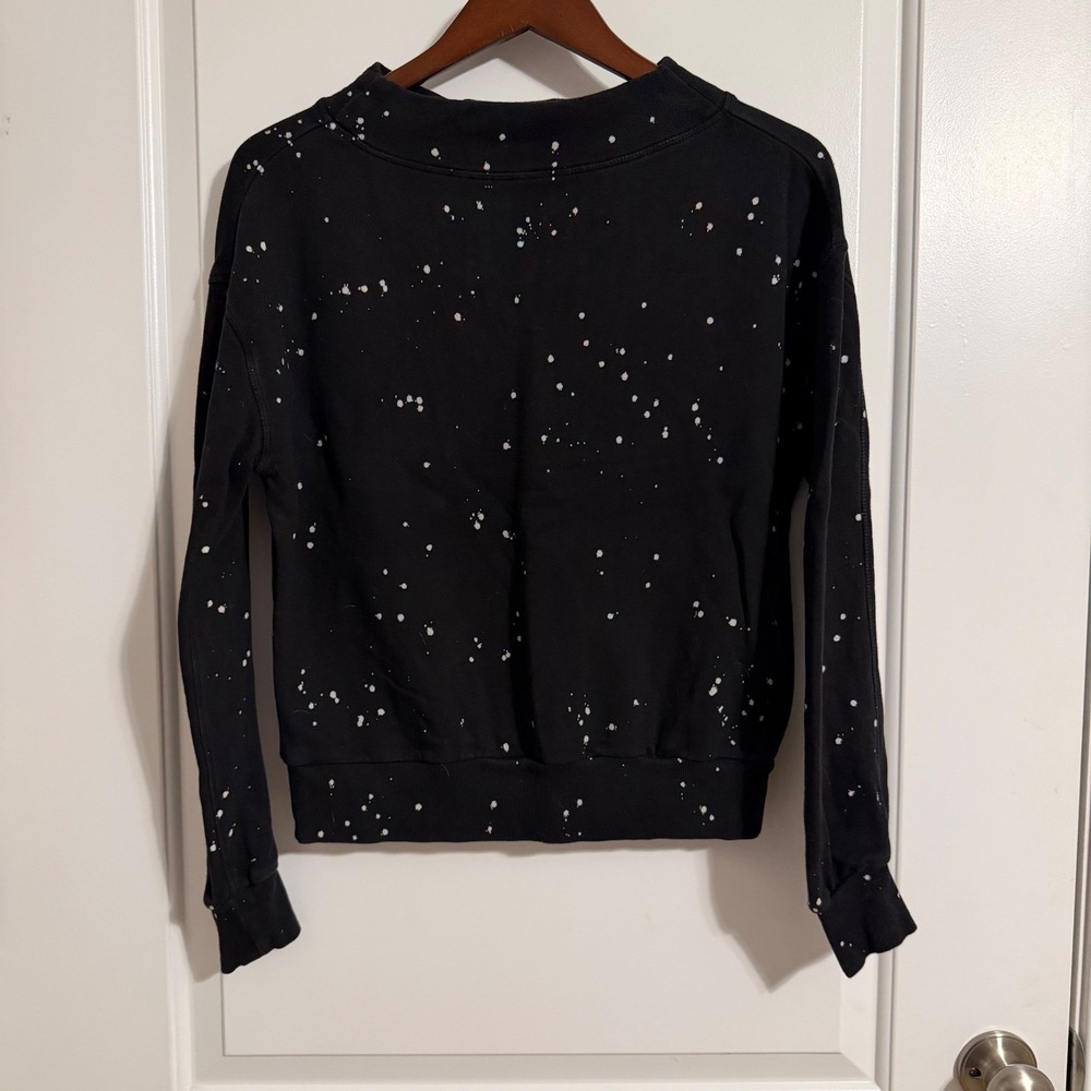 Pilcro and the Letterpress Anthropologie Black Paint Splatter Sweatshirt Small